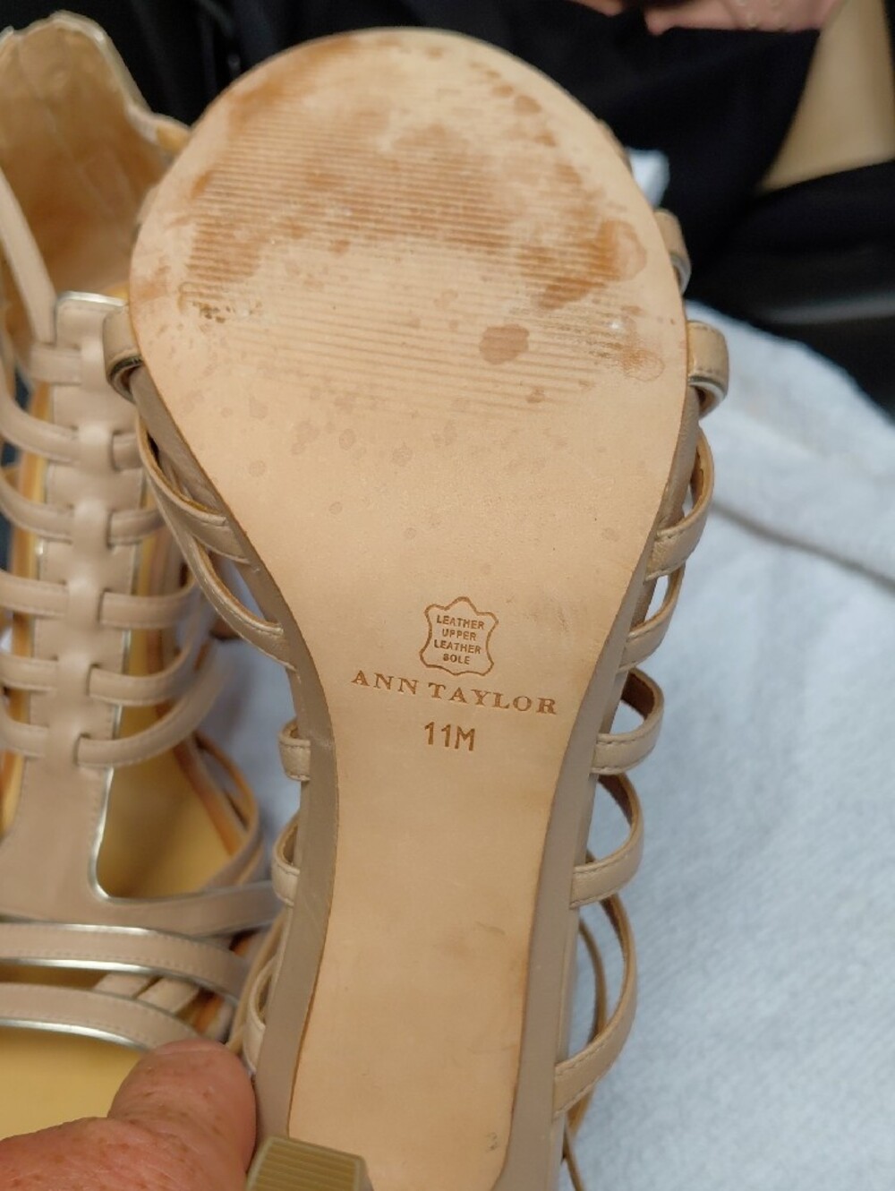 Ann Taylor Strappy High Heel Sandals - Nude - Picture 3 of 3